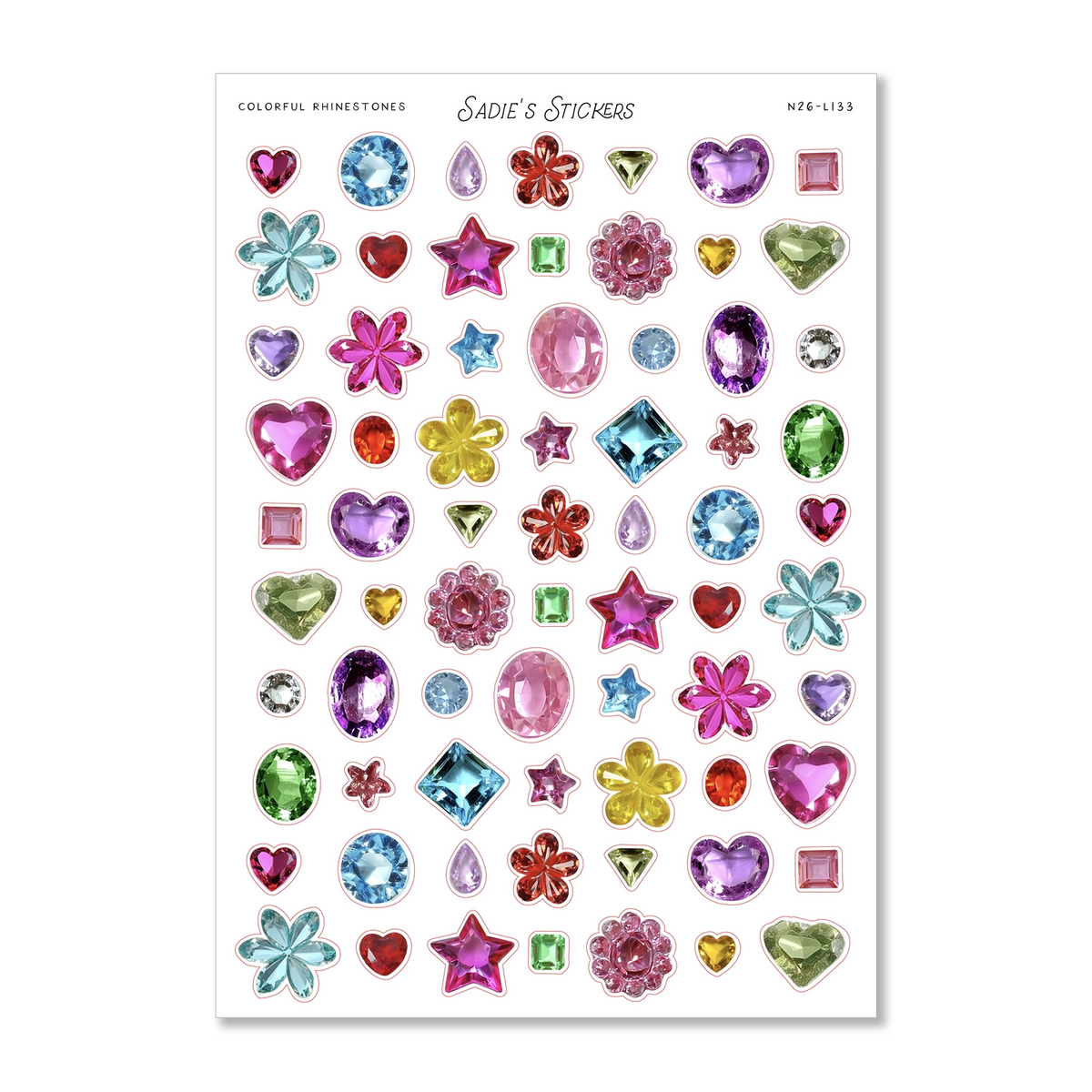 Colorful Rhinestones Sticker Sheet
