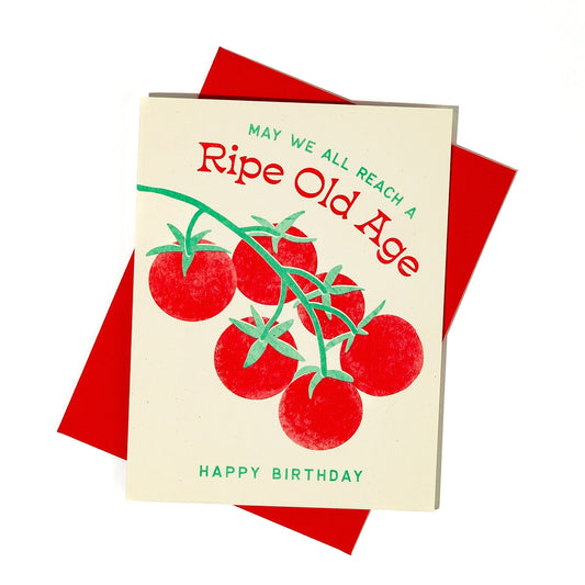 Ripe Old Age Tomato Birthday Card