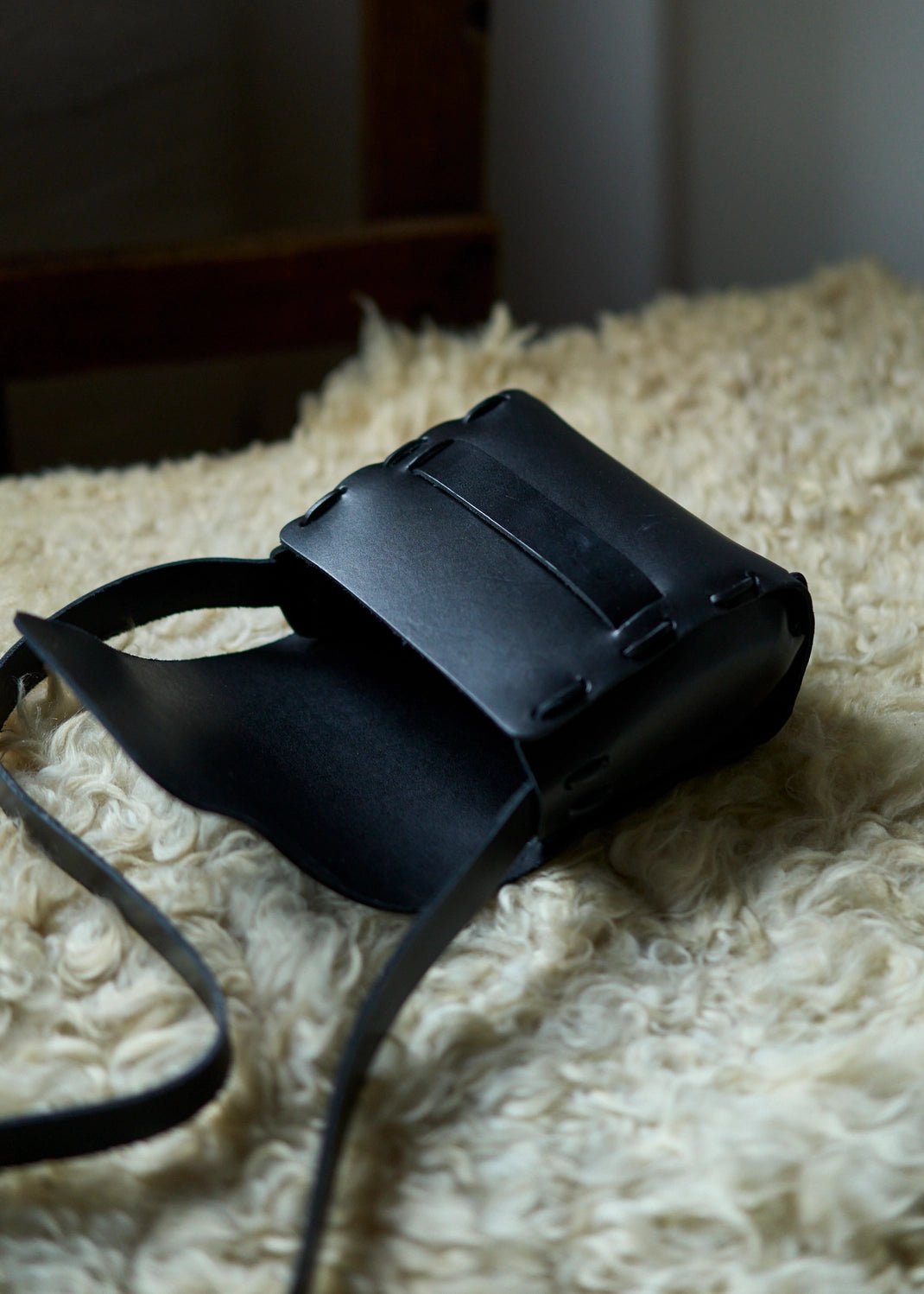 Saddle Bag in Black Leather