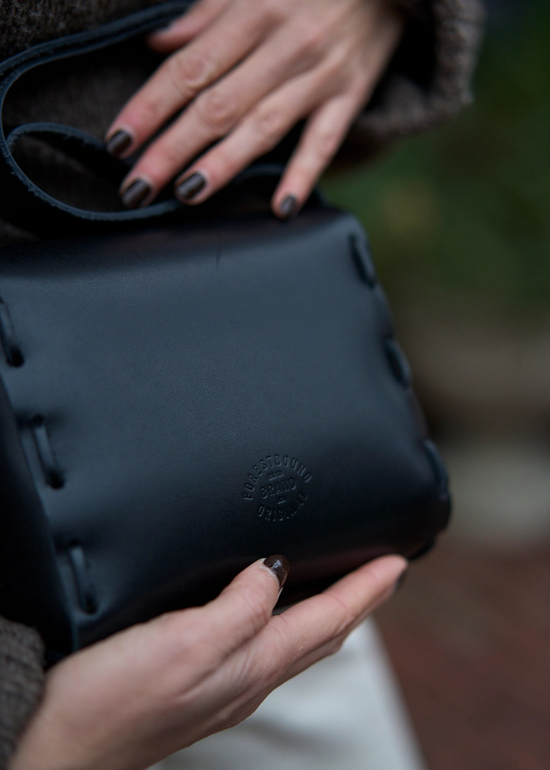 Saddle Bag in Black Leather