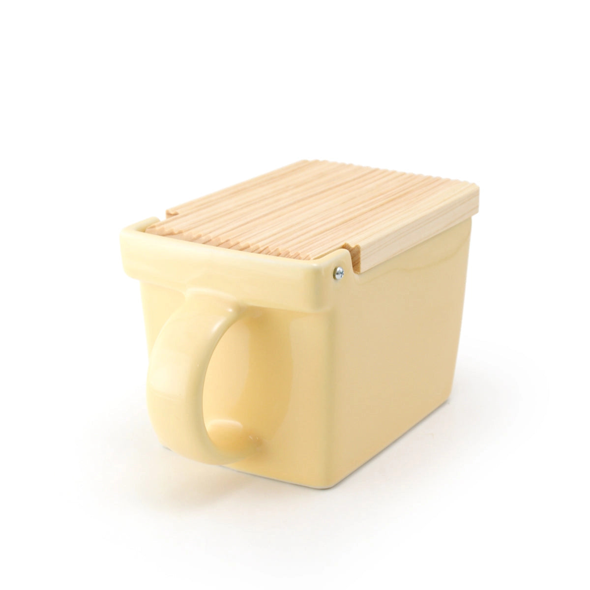 Ceramic Salt Box with Wooden Lid