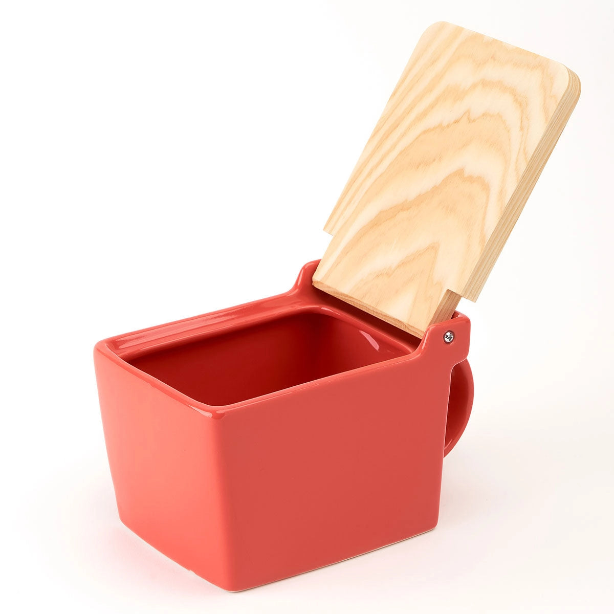 Ceramic Salt Box with Wooden Lid