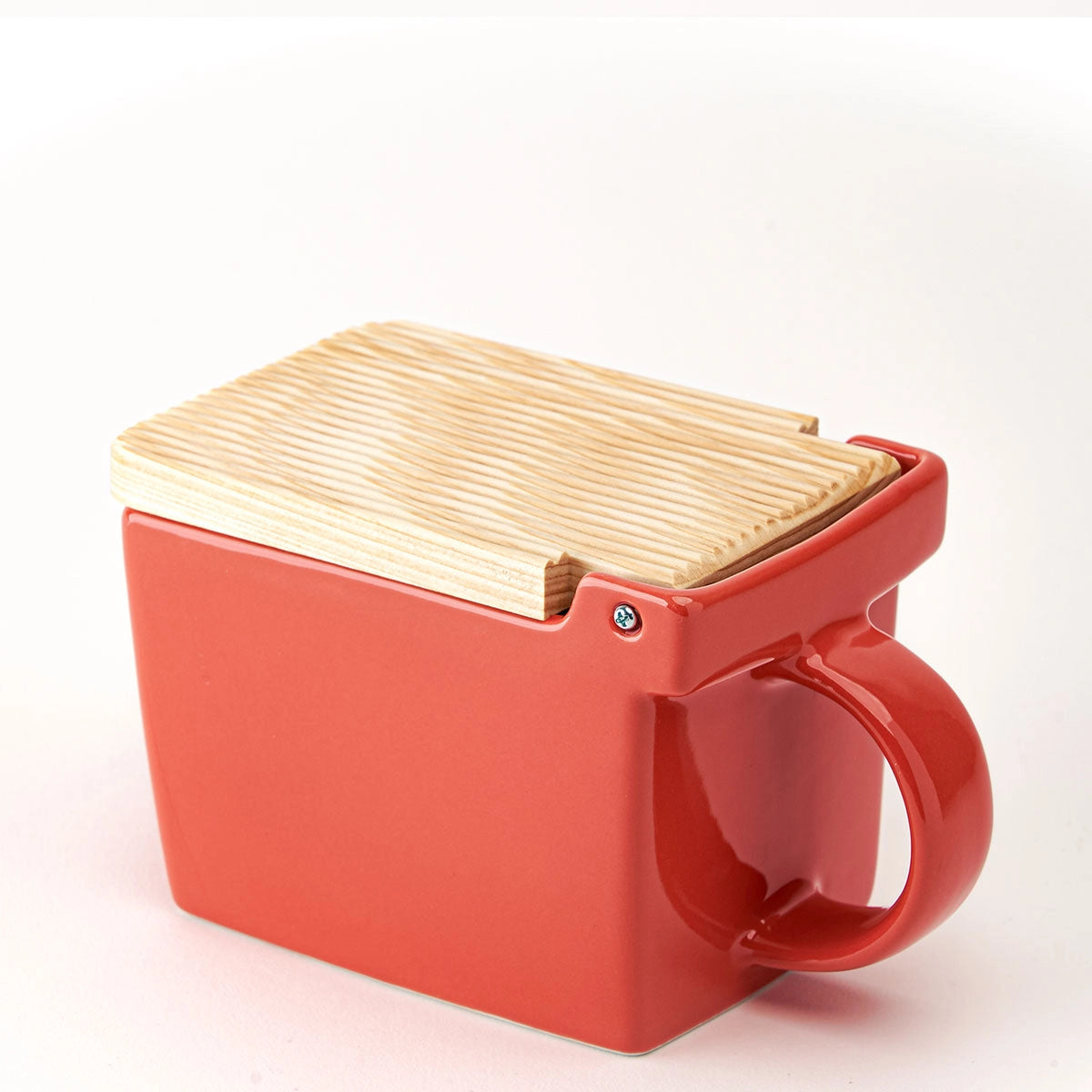 Ceramic Salt Box with Wooden Lid