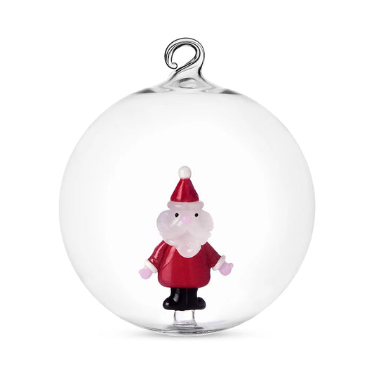 Santa Glass Ornament