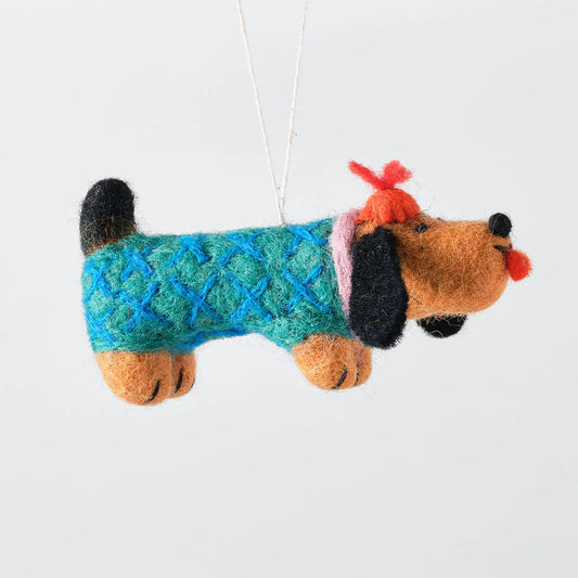 Wiener Dog Felt Ornament