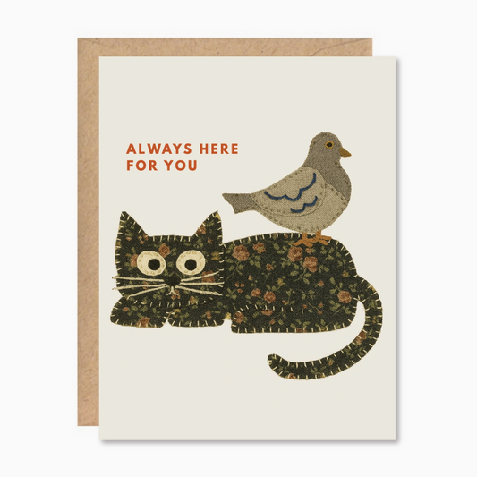 Always Here Cat & Bird Card