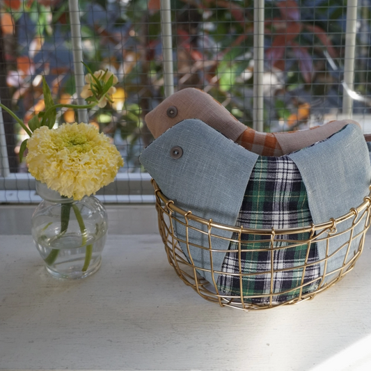 Linen Bird Pot Holder