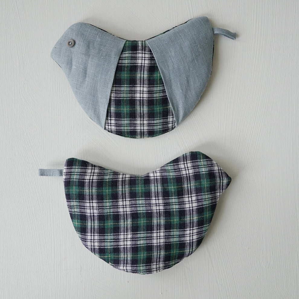 Linen Bird Pot Holder