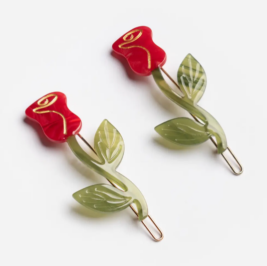 Rose Barrette Set