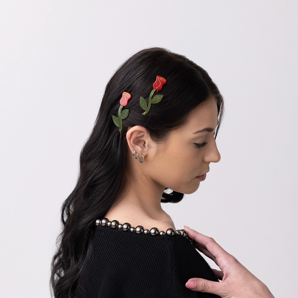 Rose Barrette Set