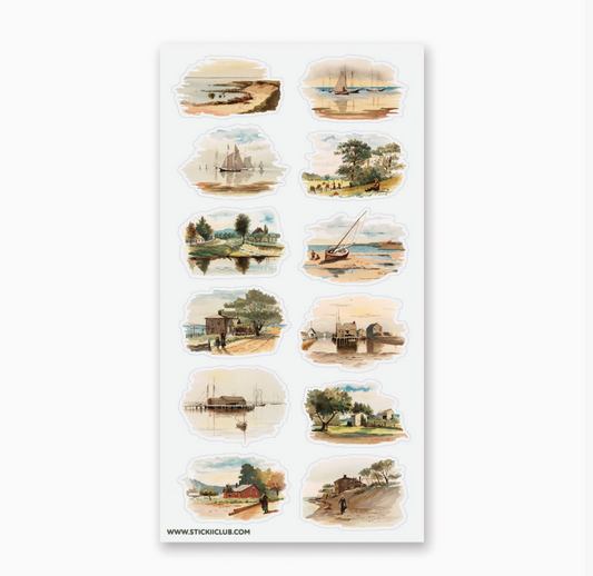 Serene Seascapes Sticker Sheet