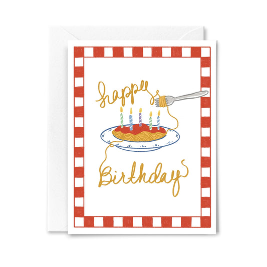 Spaghetti Birthday Card