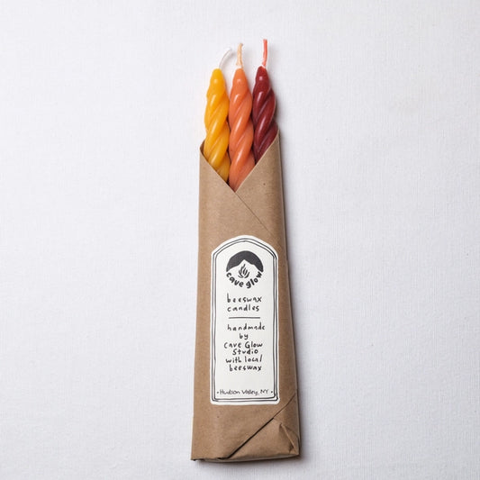 Sunrise Beeswax Spiral Candles - Set of 3