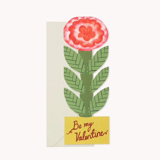 Tall Flower Be My Valentine Card