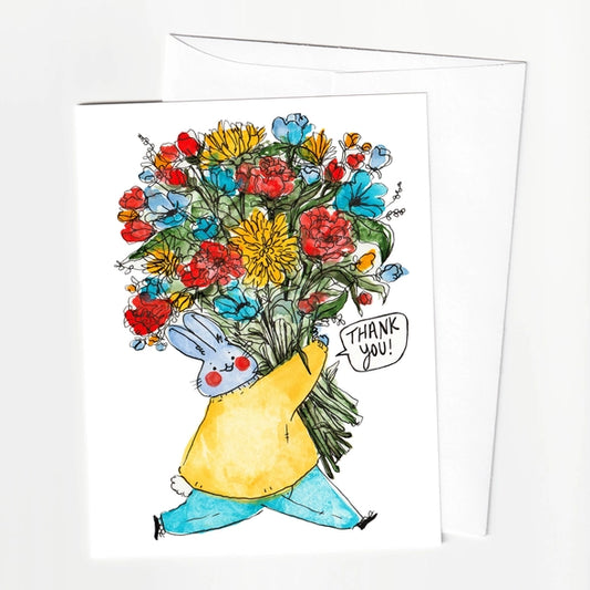 Thank You Bun with Flowers Card