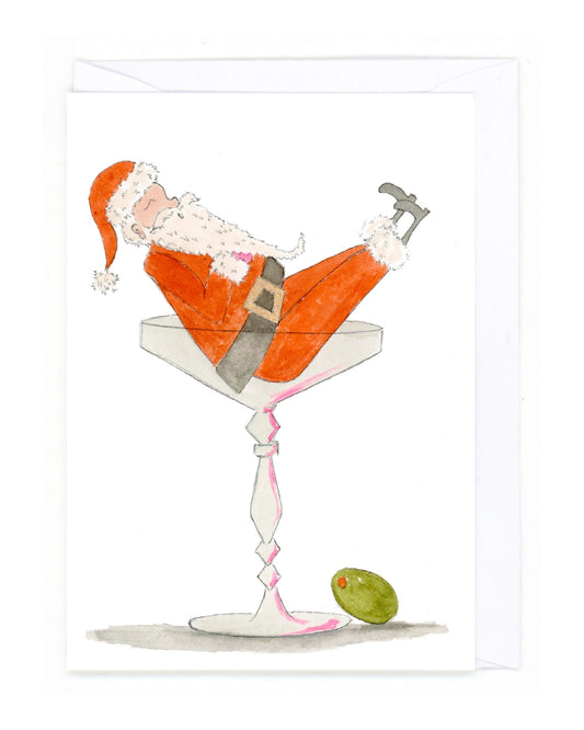 Tipsy Santa Christmas Card