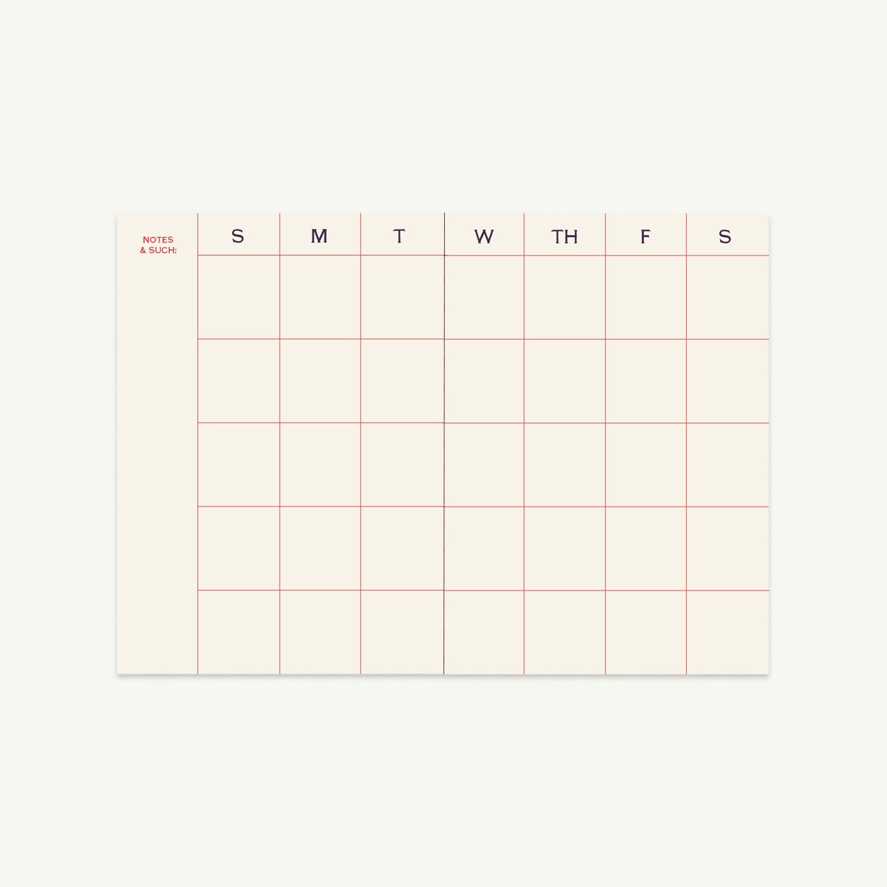17-Month Undated Monthly Agenda
