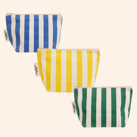 Striped Organic Cotton Zip Bag