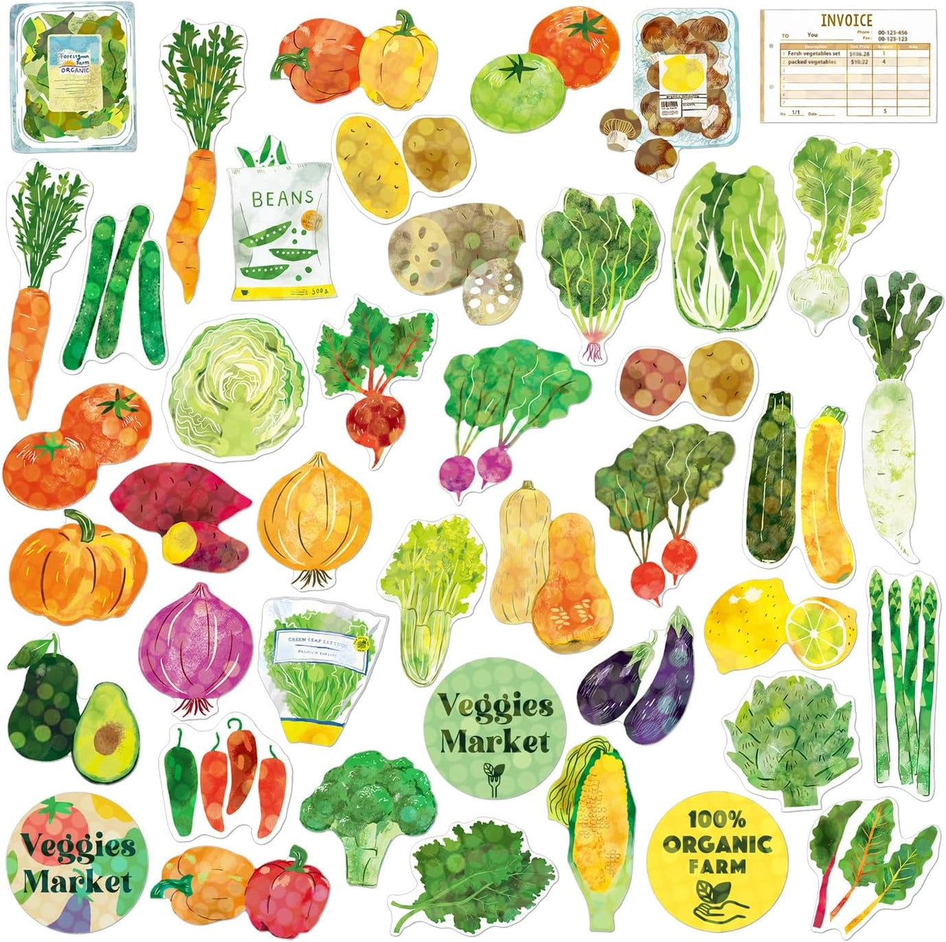 Mini Box of Vegetable Stickers