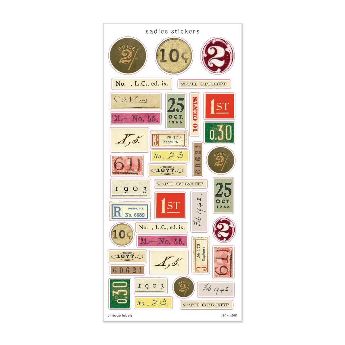 Vintage Labels Sticker Sheet