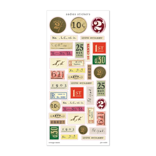 Vintage Labels Sticker Sheet