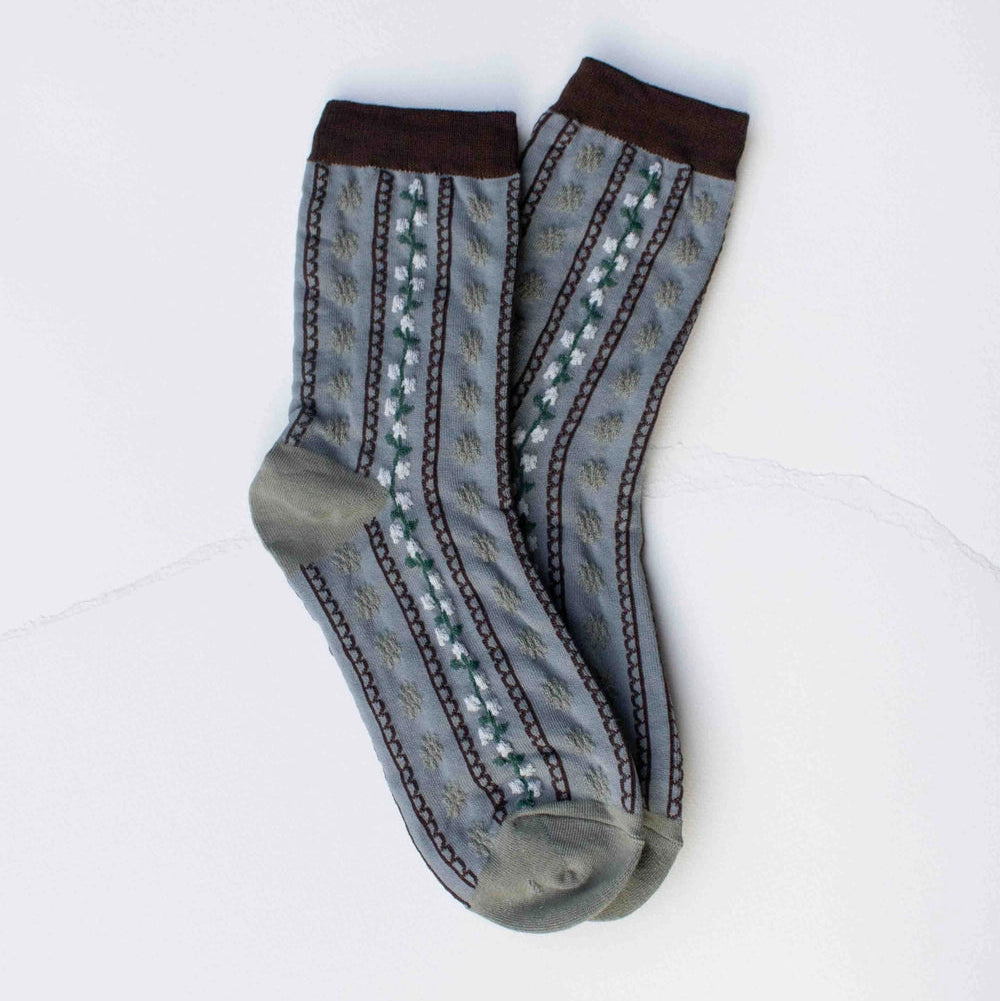 Floral Stripe Socks