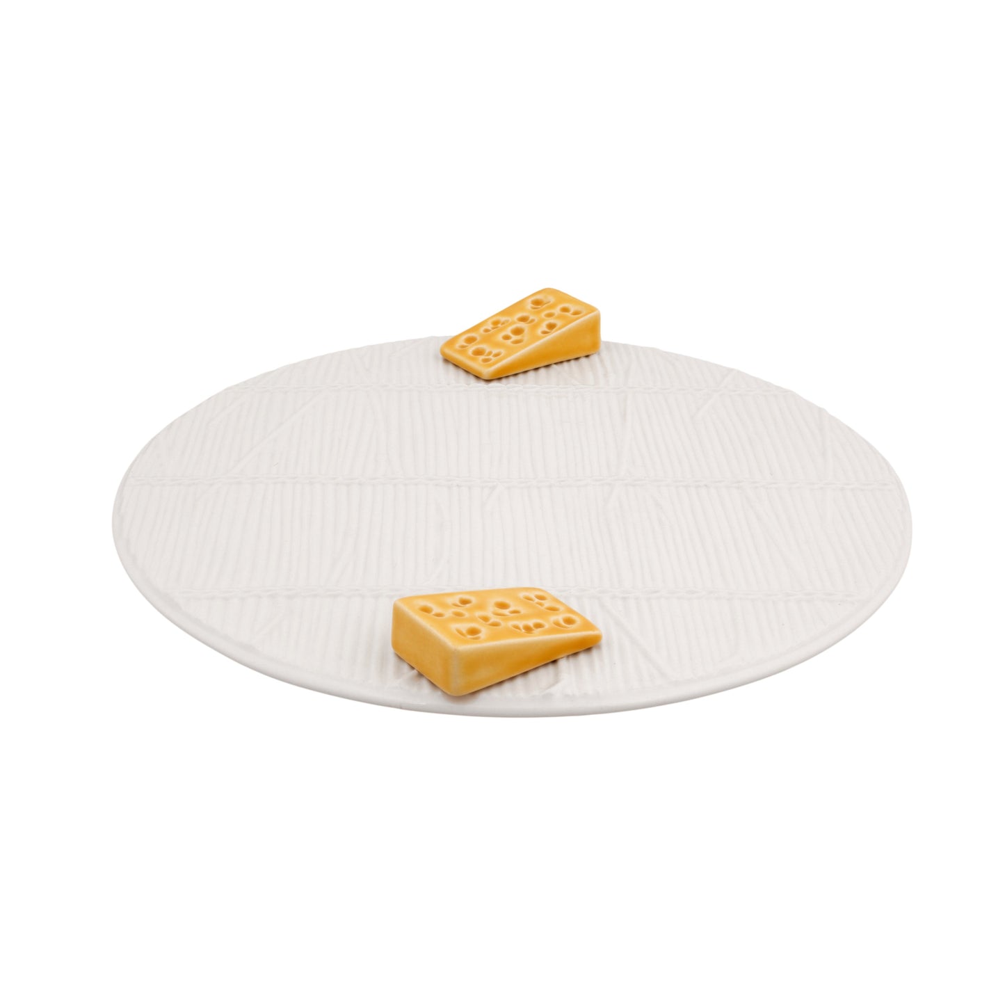 White Cheese Tray with Cheese Handles