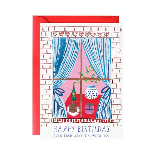 Window Party Birthday Card