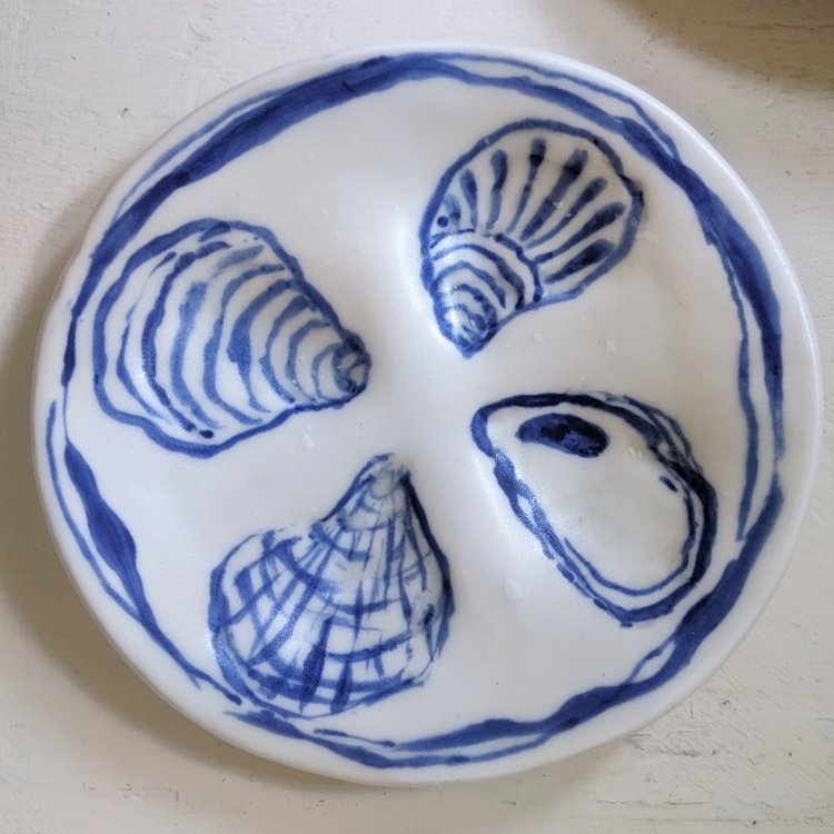 Small Oyster Plate - Blue