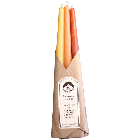 Sunrise Beeswax Taper Candles - Set of 3